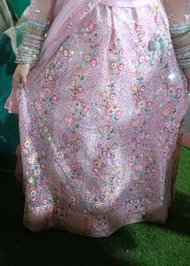 Elegant Pink Floral Lehenga