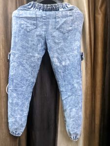 Acid Wash Denim Joggers