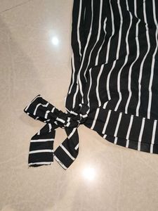 Striped Tie-Cuff Pants