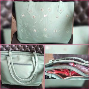 Pista Green Designer Handbag