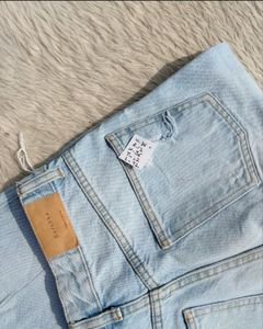 BERSHKA Ripped Wide Leg Jeans