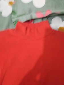 Adidas Turtle Neck Fitted Top (Coral Color)