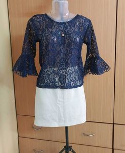 Lace Top Flared Sleeves