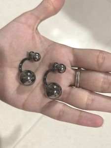 Silver Tone Ball Earrings