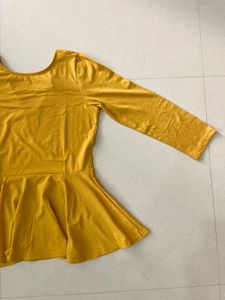 AND Yellow Peplum Top