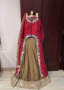 Mirror Embellished Silk Lehenga Choli