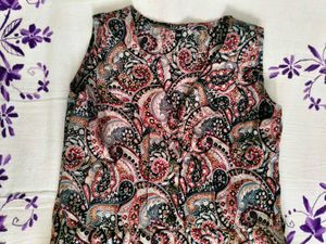 Paisley Print Sleeveless Maxi Dress