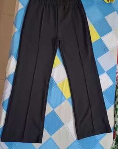 High Waist Elastic Band Black Trousers Women