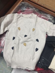 Heart Embellished Knit Sweater