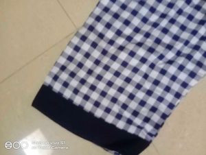 Checked Kurti Blue White