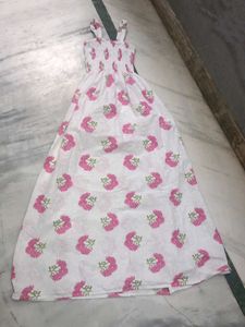 Floral Print Smocked Maxi Dress