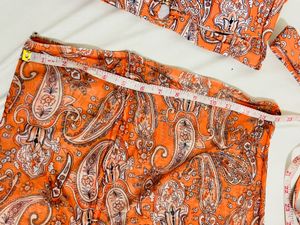 Abstract Printed Plunging Neck Swimwear Bikini Set