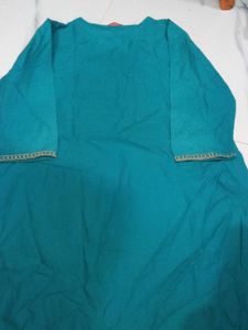 Teal Embroidered Kurti