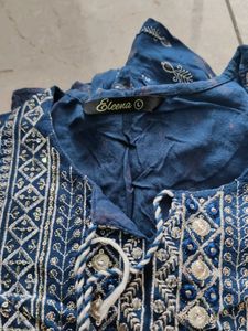 Teal Blue Used Kurti At Good Condition