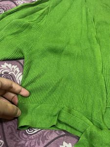 Green Tie-Front Cardigan