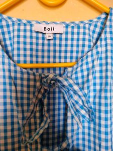 Blue BowTie Top For Women