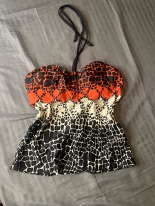 Patterned Halter Top