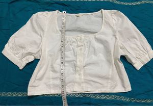 White Puff Sleeve Top