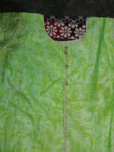 Lime Green Long Kameez With Lahnga