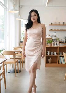 Elegant Blush Pink Slip Dress
