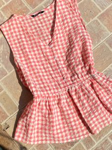 Red &amp; White Gingham Top