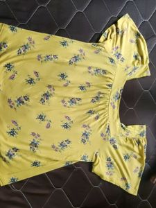 Mustard Yellow Floral Top For Women