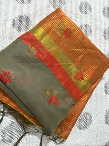 Zari Grey Saree