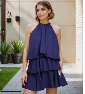 New with tag- Navy Tiered Mini Dress