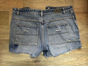 Ribbed Denim Shorts For Women