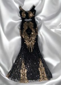 Stunning Black & Gold Sequin Gown