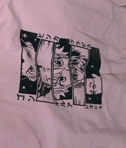 Pink Anime Graphic Hoodie