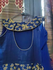 Blue &amp; Gold Embellished Dress