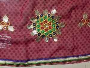 Maroon &amp; Brown Heavy Saree