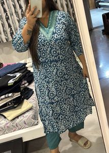 Turquoise Blue Pant Kurti
