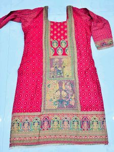 Red Printed Kurta set