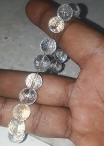 Natural Real Clear Quartz Diamond cutting Bracelet