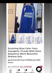 Royal Blue Gharara Suit
