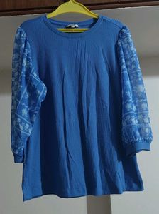 Blue Floral Sleeve Top