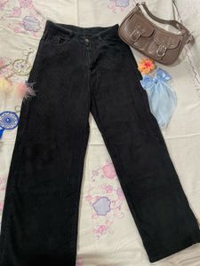 Black Corduroy Baggy Jeans ★