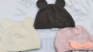 Baby Hats - Pink, White & Grey
