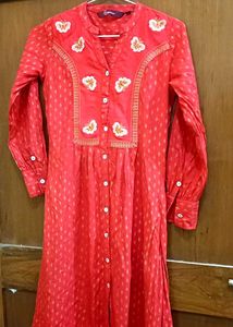 Red Embroidered Dress
