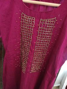 Knee Length Kurta For Women, Pink