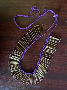 onam Antique gold pipe bead necklace