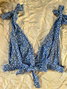 Shein Polka Dot Bralette Tie Shoulder Top