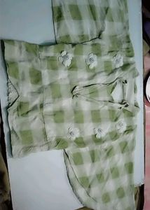 Green & White Plaid Set