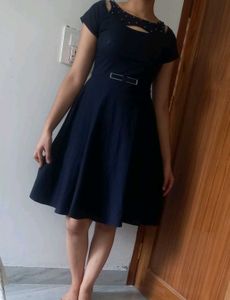 Navy Blue Fit & Flare Dress