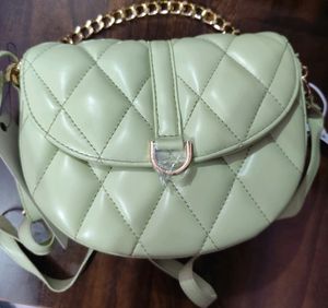 Mixt Mint Green Quilted Crossbody Sling Bag