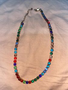 2 In 1 Multicolour American Diamond Necklace