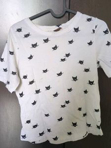 Cute Cat Print Tee