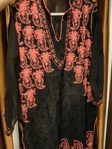 Black Womens Lucknowi Kurti